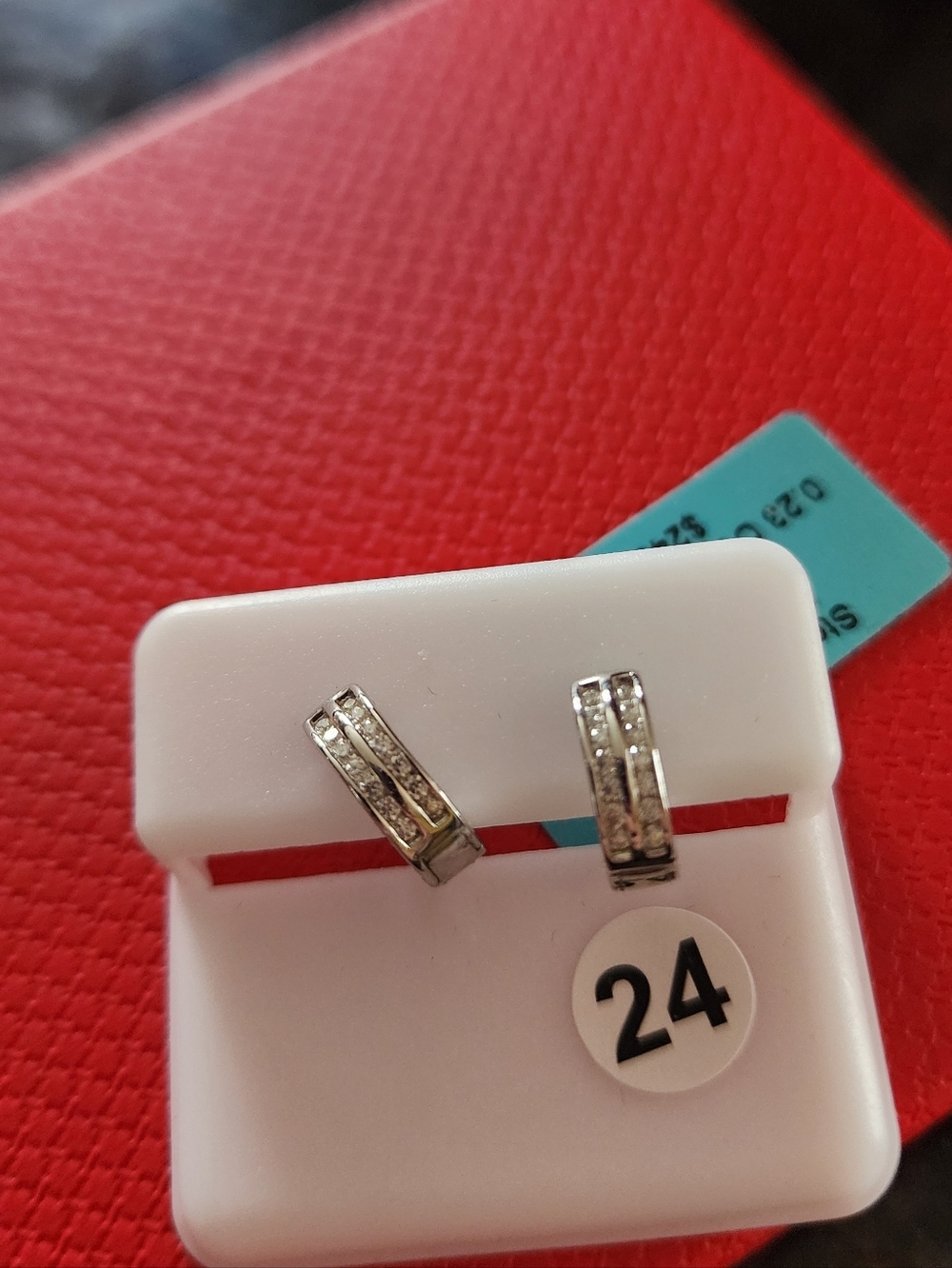 โจ๏ธโจ๏ธ925 Sterling Silver Moissanite Hoop Earrings | VVS D Color | Sparkly Huggies - Picture 4 of 7
